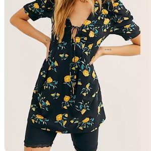 Free People Adelle Floral Mini Dress Tunic